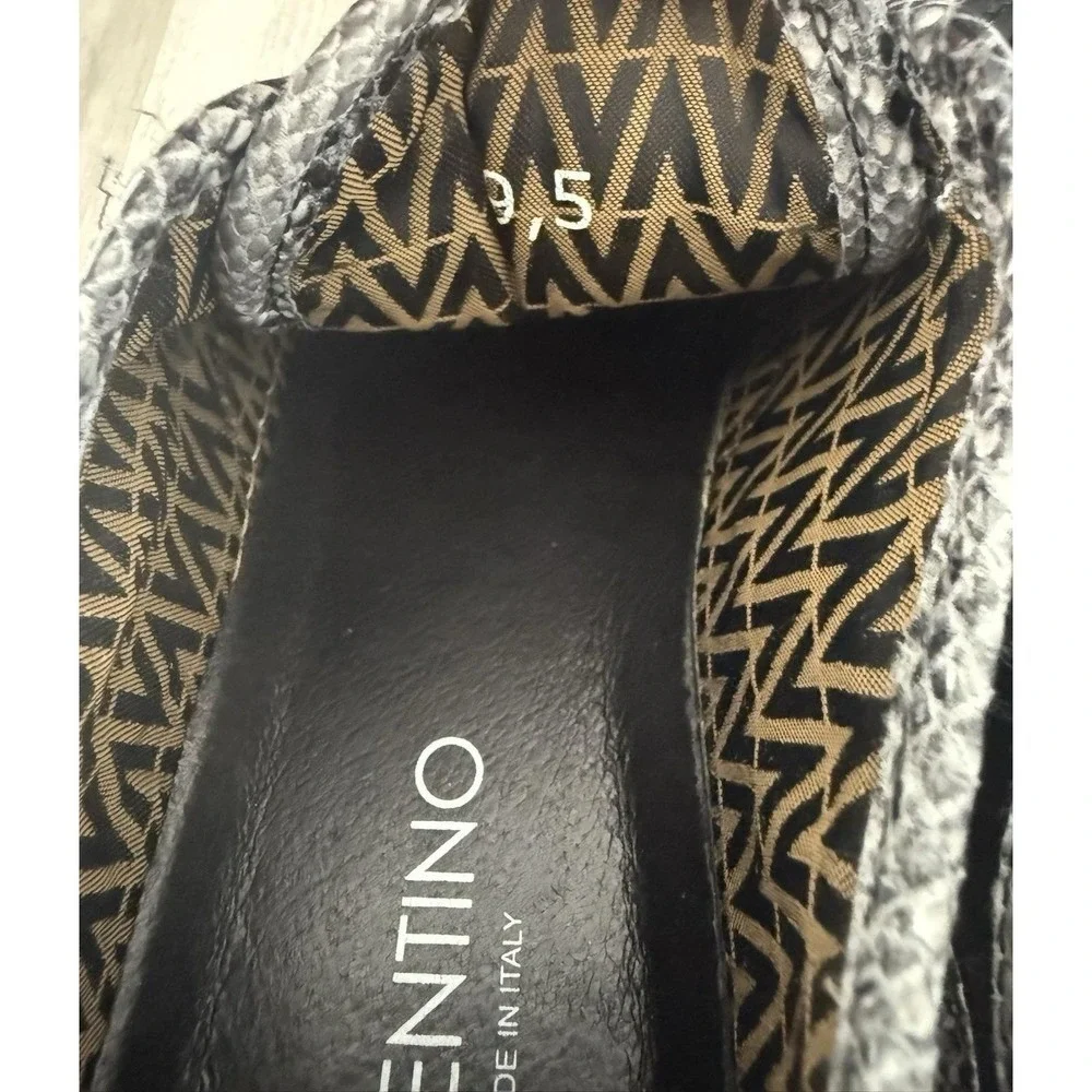 VALENTINO Dalia Black Snakeskin Platform Sneakers Made in Italy Size 9.5
